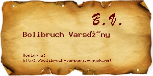 Bolibruch Varsány névjegykártya